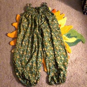 Flowy green and tan pants